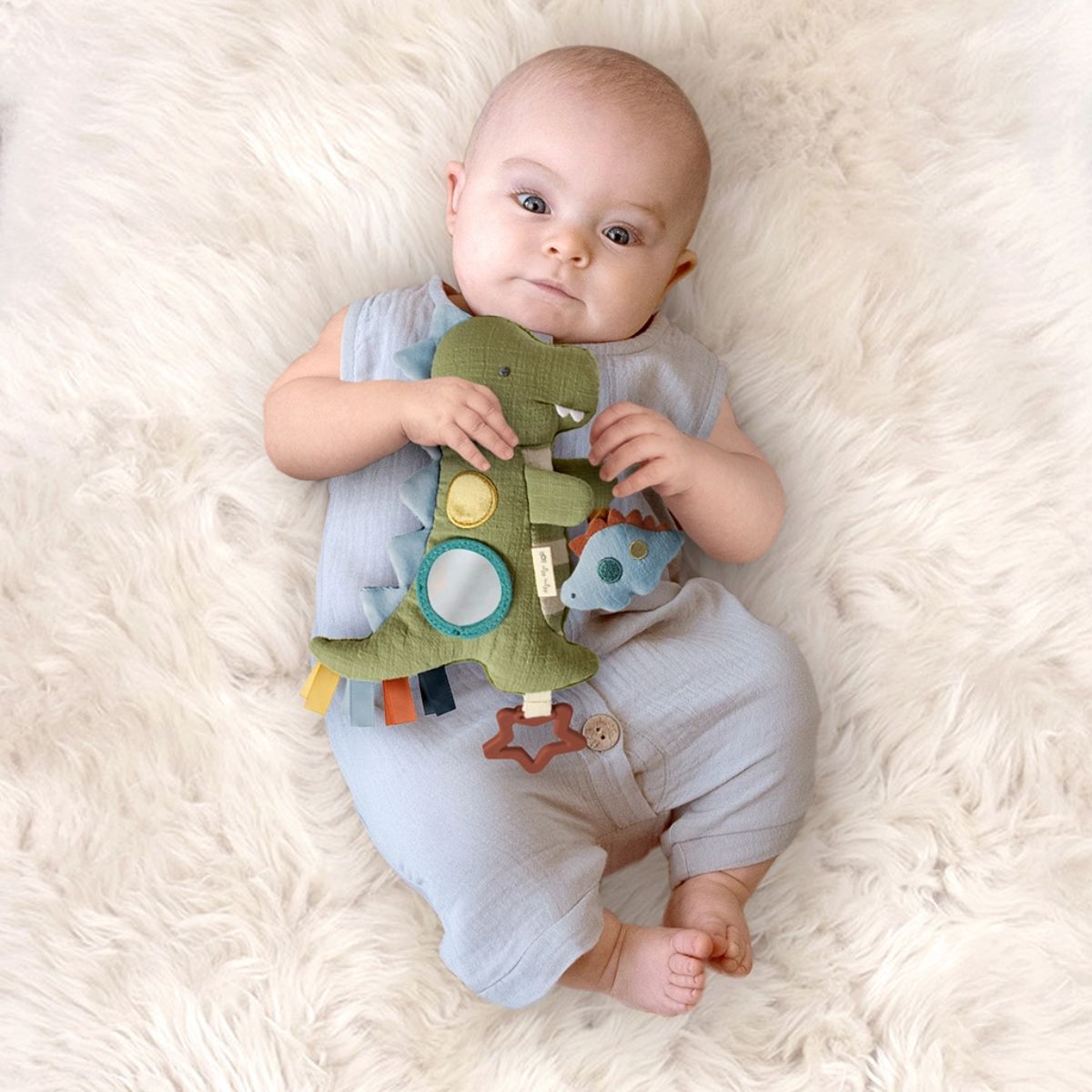 Itzy Ritzy Bitzy Traveler Developmental Sensory Toy - Dino - Soft and Comfortable Materials