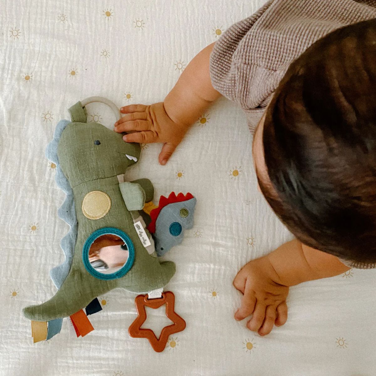 Itzy Ritzy Bitzy Traveler Developmental Sensory Toy - Dino - Multi Sensory Stimulation