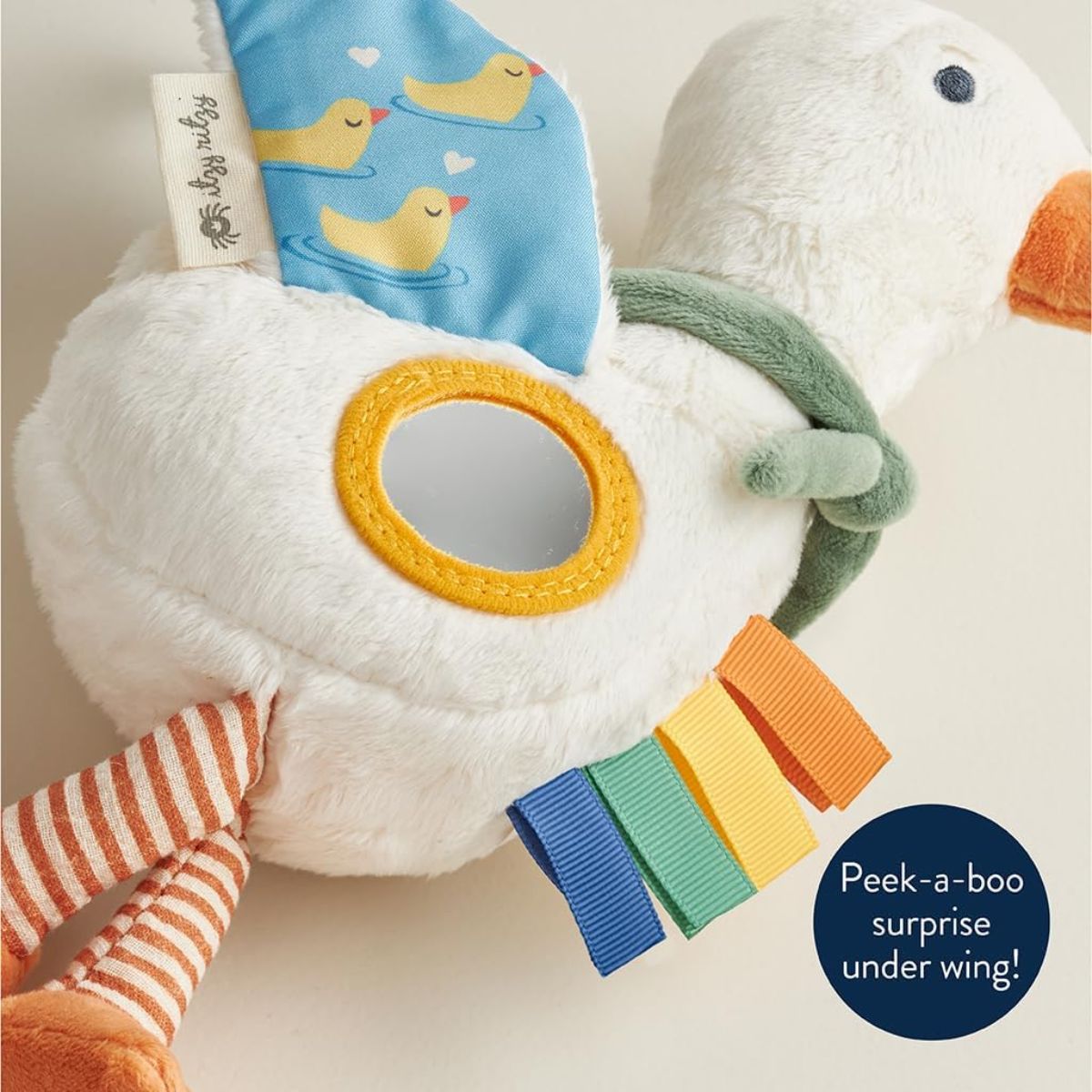 Itzy Ritzy Bitzy Traveler Developmental Sensory Toy - Gracie the Goose - Soft and Comfortable Materials
