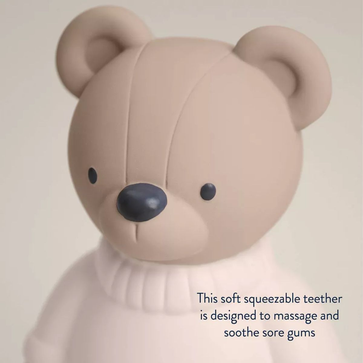 Itzy Ritzy Comfort Chew Natural Rubber Baby Teether & Toy - Bear - Easy for Little Hands to Hold