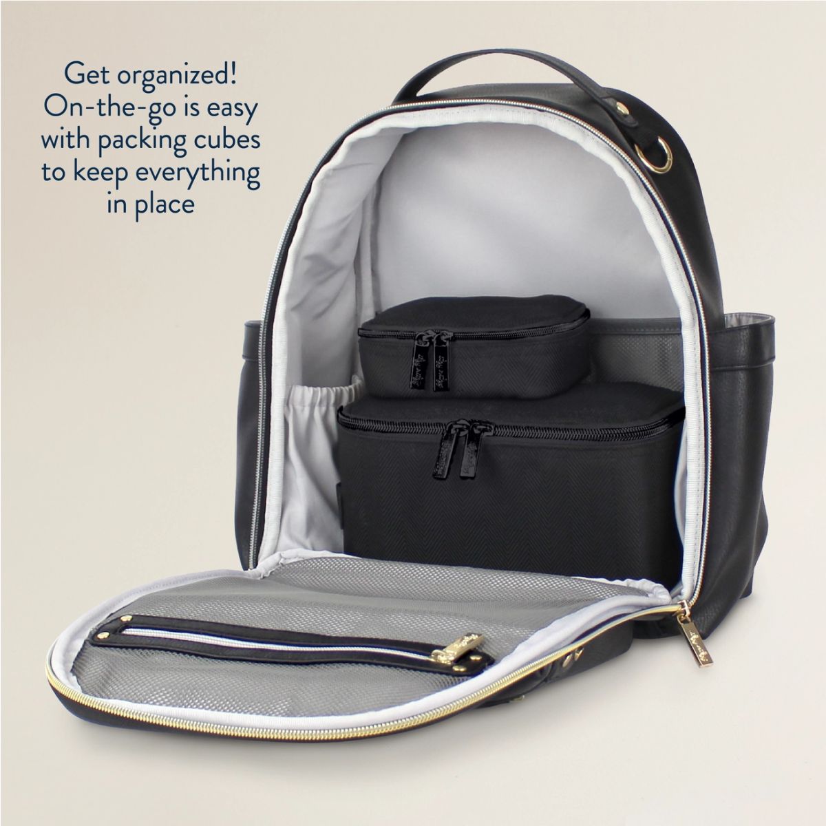 Itzy Ritzy Pack Like A Boss Packing Cubes - Matte Black - Practical for Travel and Daily Use