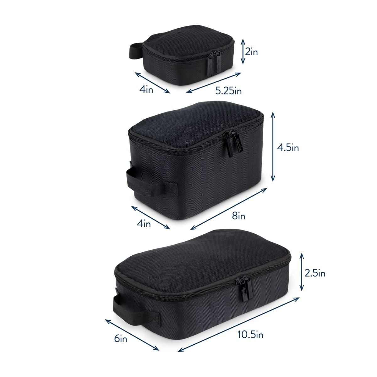 Itzy Ritzy Pack Like A Boss Packing Cubes - Matte Black - Durable and Versatile Solution