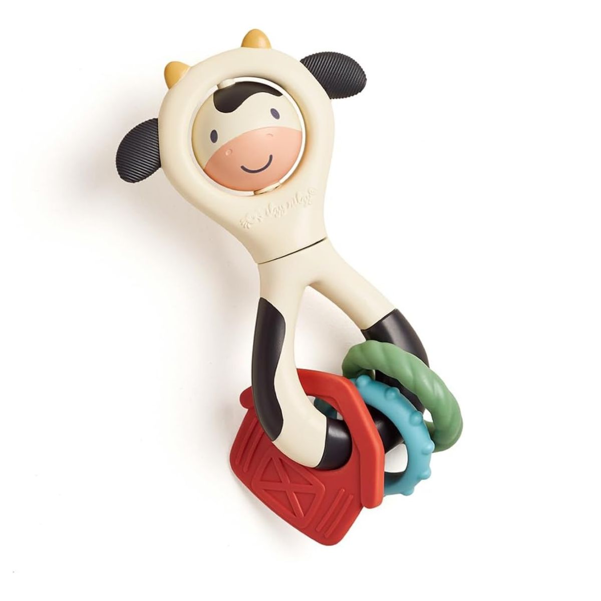 Itzy Ritzy Spinner Rattle - Carmen the Cow - Easy to Hold and Take Anywhere